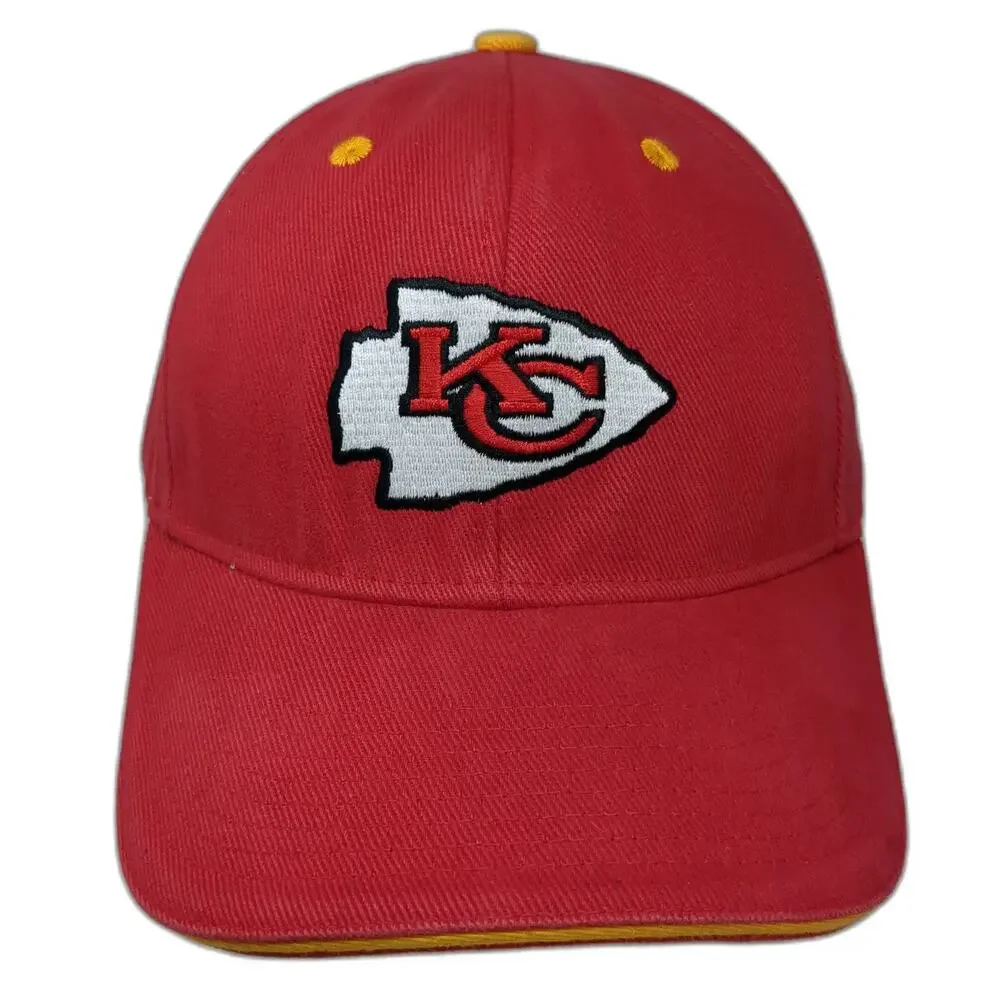 Kansas City Chiefs NFL Team Apparel Red One Size Cap Strapback Hat Yellow White